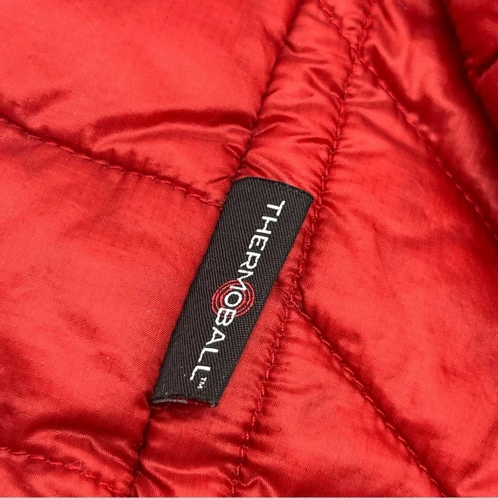 The North Face Mens Thermoball Eco Jacket Red Quilted Puffer Full Zip Sz XLarge